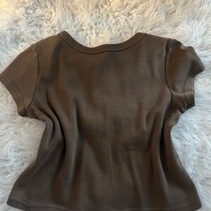 Brandy Melville Chocolate Brown Short Sleeve Tee